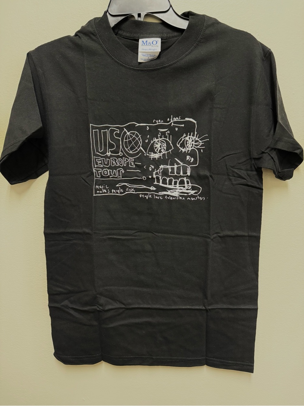 Ryan Adam’s Black 'USO Europe Tour' Graphic T-Shirt Sm